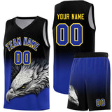 Custom Black Yellow Eagle Pattern Graffiti Pattern Sports Uniform Basketball Jersey