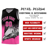 Custom Black Pink Eagle Pattern Graffiti Pattern Sports Uniform Basketball Jersey