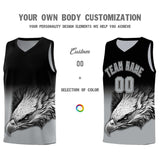 Custom Black Gray Eagle Pattern Graffiti Pattern Sports Uniform Basketball Jersey