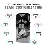 Custom Black Gray Eagle Pattern Graffiti Pattern Sports Uniform Basketball Jersey