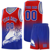 Custom Red Royal Eagle Pattern Graffiti Pattern Sports Uniform Basketball Jersey
