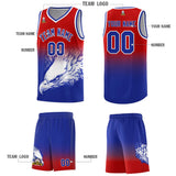Custom Red Royal Eagle Pattern Graffiti Pattern Sports Uniform Basketball Jersey