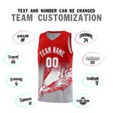 Custom Red Gray Eagle Pattern Graffiti Pattern Sports Uniform Basketball Jersey