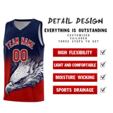 Custom Navy Red Eagle Pattern Graffiti Pattern Sports Uniform Basketball Jersey