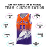 Custom Orange Purple Eagle Pattern Graffiti Pattern Sports Uniform Basketball Jersey