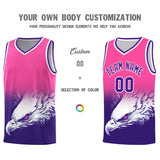 Custom Pink Purple Eagle Pattern Graffiti Pattern Sports Uniform Basketball Jersey