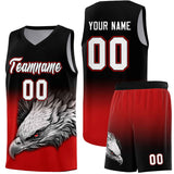 Custom Black Red Eagle Pattern Graffiti Pattern Sports Uniform Basketball Jersey