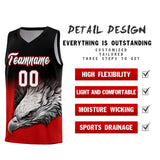 Custom Black Red Eagle Pattern Graffiti Pattern Sports Uniform Basketball Jersey