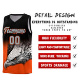 Custom Black Orange Eagle Pattern Graffiti Pattern Sports Uniform Basketball Jersey
