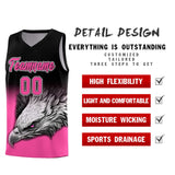 Custom Black Pink Eagle Pattern Graffiti Pattern Sports Uniform Basketball Jersey