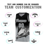 Custom Black Gray Eagle Pattern Graffiti Pattern Sports Uniform Basketball Jersey