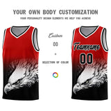 Custom Red Black Eagle Pattern Graffiti Pattern Sports Uniform Basketball Jersey