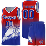 Custom Red Royal Eagle Pattern Graffiti Pattern Sports Uniform Basketball Jersey