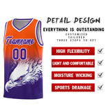 Custom Orange Purple Eagle Pattern Graffiti Pattern Sports Uniform Basketball Jersey