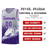 Custom Gray Purple Eagle Pattern Graffiti Pattern Sports Uniform Basketball Jersey