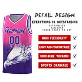 Custom Pink Purple Eagle Pattern Graffiti Pattern Sports Uniform Basketball Jersey
