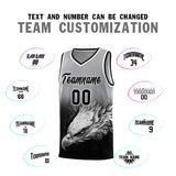 Custom Gray Black Eagle Pattern Graffiti Pattern Sports Uniform Basketball Jersey