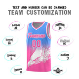 Custom Powder Blue Pink Eagle Pattern Graffiti Pattern Sports Uniform Basketball Jersey