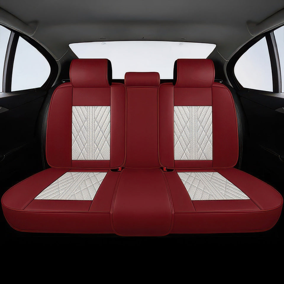 Beige & Red Ultra Car Seat Covers
