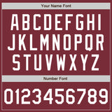 Custom Stitched Burgundy White-Burgundy Baseball Pullover Sweatshirt Hoodie