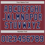 Custom Stitched Burgundy Navy-White Baseball Pullover Sweatshirt Hoodie