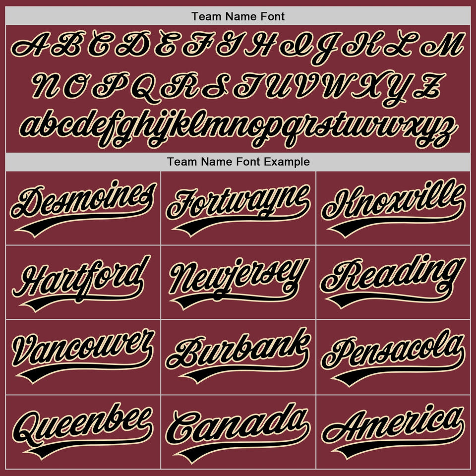 Custom Stitched Burgundy Black-Cream Baseball Pullover Sweatshirt Hoodie