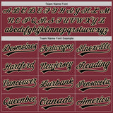 Custom Stitched Burgundy Black-Cream Baseball Pullover Sweatshirt Hoodie
