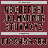 Custom Stitched Burgundy Black-Cream Baseball Pullover Sweatshirt Hoodie