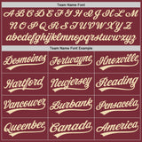 Custom Stitched Burgundy Cream-Burgundy Baseball Pullover Sweatshirt Hoodie