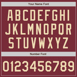 Custom Stitched Burgundy Cream-Burgundy Baseball Pullover Sweatshirt Hoodie