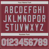 Custom Stitched Burgundy Gray-White Baseball Pullover Sweatshirt Hoodie