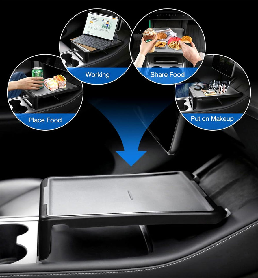 2021-2025 Tesla Model Y & Model 3 Center Console Tray Table - V2
