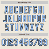 Custom Stitched Cream Light Blue-Black Baseball Pullover Sweatshirt Hoodie