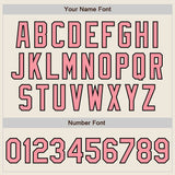 Custom Stitched Cream Medium Pink-Black Baseball Pullover Sweatshirt Hoodie