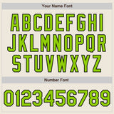 Custom Stitched Cream Neon Green-Black Baseball Pullover Sweatshirt Hoodie