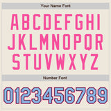 Custom Stitched Cream Light Blue Pink-Black Baseball Pullover Sweatshirt Hoodie