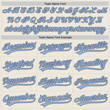 Custom Stitched Cream Light Blue-Steel Gray Baseball Pullover Sweatshirt Hoodie