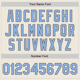 Custom Stitched Cream Light Blue-Steel Gray Baseball Pullover Sweatshirt Hoodie