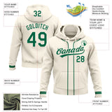 Custom Stitched Cream Kelly Green-Cream Baseball Pullover Sweatshirt Hoodie