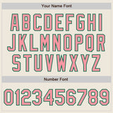 Custom Stitched Cream Medium Pink-Kelly Green Baseball Pullover Sweatshirt Hoodie