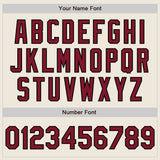 Custom Stitched Cream Crimson-Black Baseball Pullover Sweatshirt Hoodie