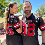 Custom Black Red-White Classic Style Mesh Authentic Football Jersey