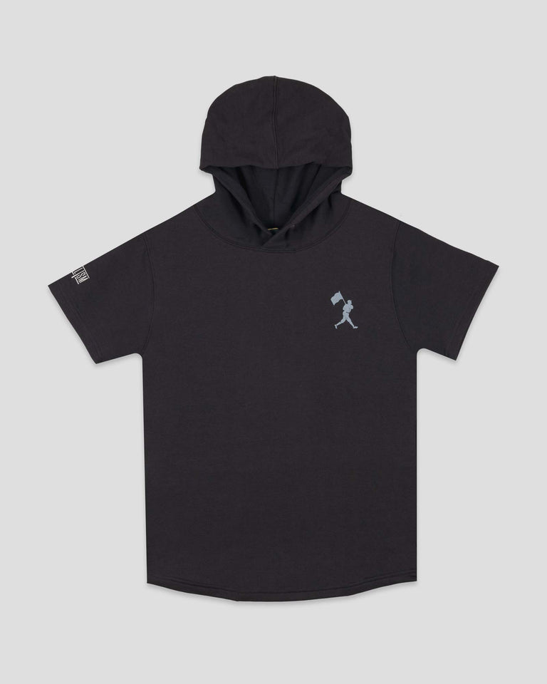 Flag Man Short Sleeve Hoodie (Black) - Youth