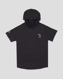 Flag Man Short Sleeve Hoodie (Black) - Youth