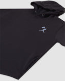 Flag Man Short Sleeve Hoodie (Black) - Youth