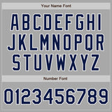 Custom Stitched Gray Navy-White Baseball Pullover Sweatshirt Hoodie