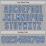 Custom Stitched Gray Light Blue-Black Baseball Pullover Sweatshirt Hoodie