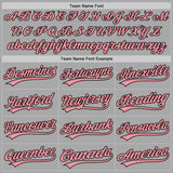 Custom Stitched Gray Medium Pink-Black Baseball Pullover Sweatshirt Hoodie