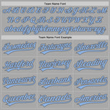 Custom Stitched Gray Light Blue-Steel Gray Baseball Pullover Sweatshirt Hoodie