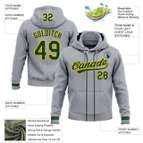 Custom Stitched Gray Green-Gold Baseball Pullover Sweatshirt Hoodie